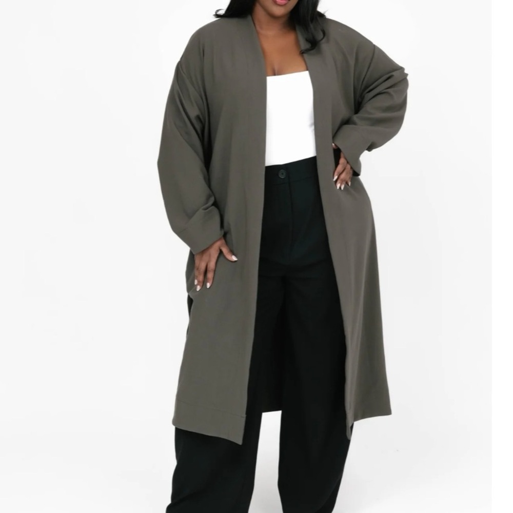 Smash+Tess Trench Duster Coat in Green